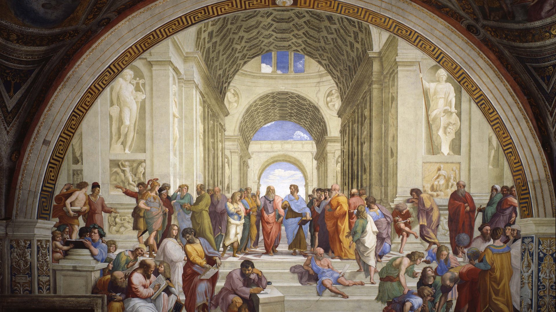 A Escola de Atenas, de Rafael — arte e razão clássico.